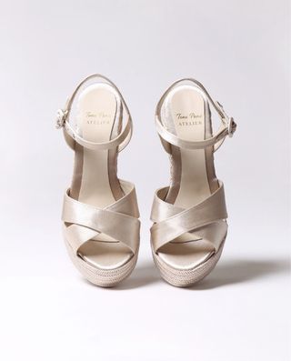 Alpargata Novia Cuña Toni Pons blanco crudo