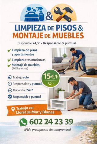 SERVICIO DE LIMPIEZA Y MONTAJE DE MUEBLES