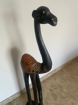 Pareja Camellos Madera Decoración