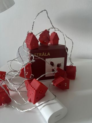 Guirnalda Luces Casitas Rojas Ikea STRÅLA