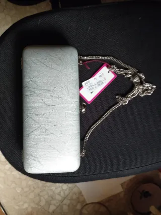 Bolso de fiesta gris metalizado