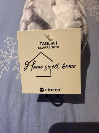 Ciabatte Ciocca Donna Taglia 36/38 Grigio Bianco