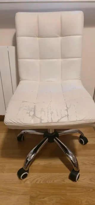 Silla de escritorio polipiel blanca