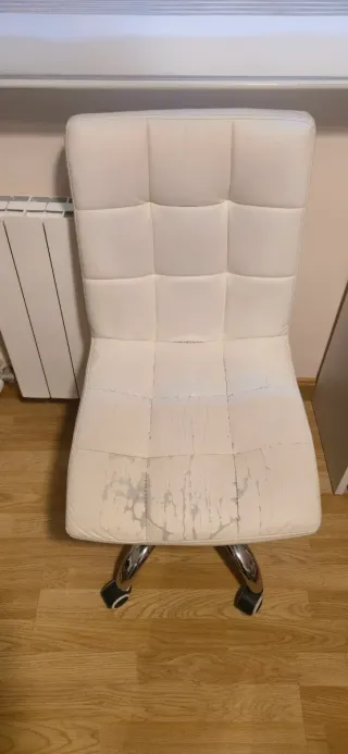 Silla de escritorio polipiel blanca