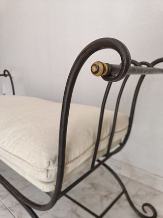 Conjunto de cama hierro forjado y banco pie