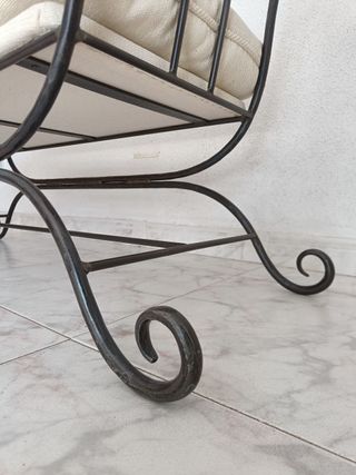 Conjunto de cama hierro forjado y banco pie