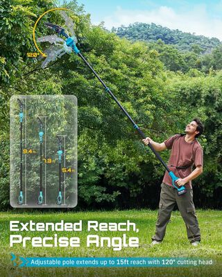 SEESII 2-en-1 Inalámbrica Podadora Telescópica & M