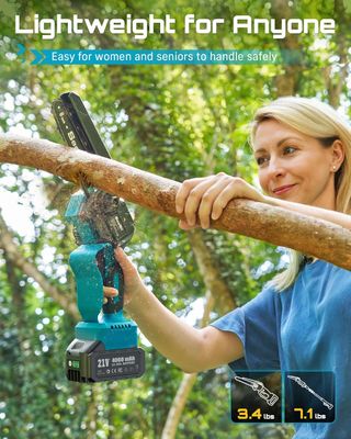 SEESII 2-en-1 Inalámbrica Podadora Telescópica & M