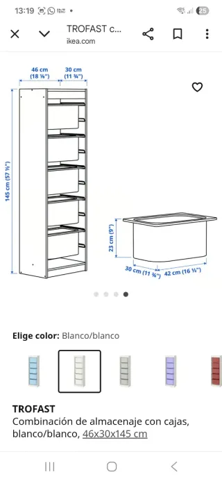 Mueble de almacenaje de madera blanco