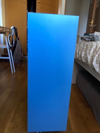 Estantería azul 4 cubos