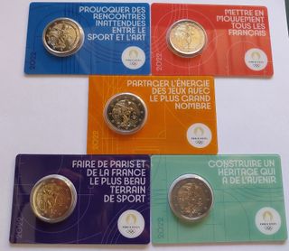 5 coincards 2€ JJOO París Edición 2022