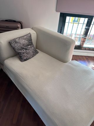 Sillón individual tela beige y gris