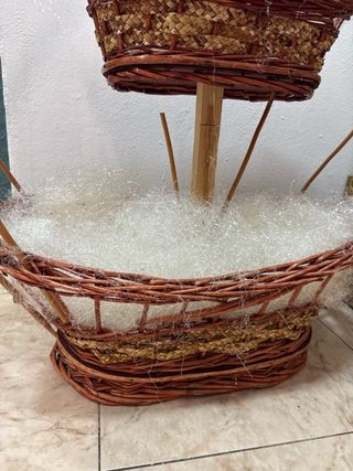 Cesta 2 pisos mimbre