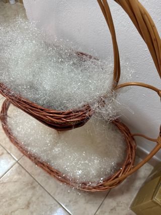 Cesta 2 pisos mimbre