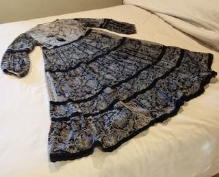 Vestido boho talla única negro y gris