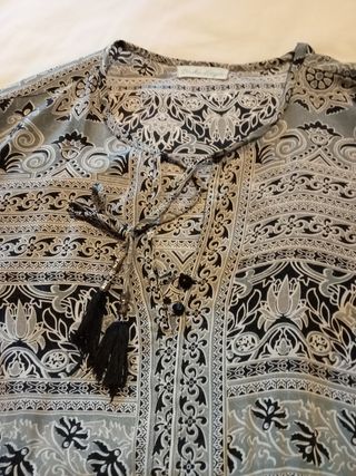 Vestido boho talla única negro y gris