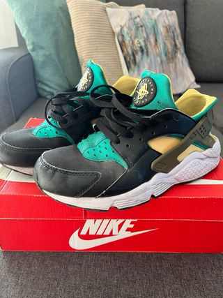 Zapatillas Nike Air Huarache Negro Verde Oliva