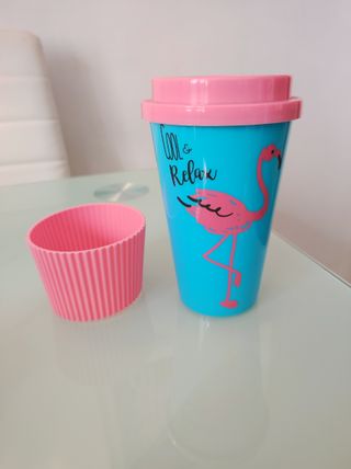 Vaso café flamenco con funda