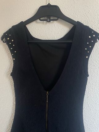 Vestido Zara Negro con Pedrería