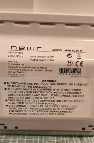 Microondas NEVIR