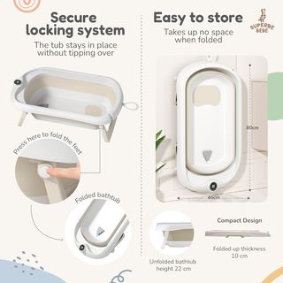 Bañera Plegable Bebé Con Asiento De Baño Antidesli