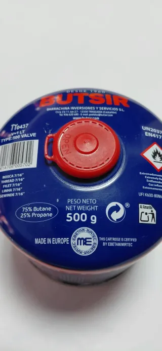 Cartucho de gas Butsir 500g