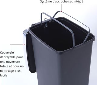 Sundis Ring Bin Cubo de Basura de Cocina, 40 l IML