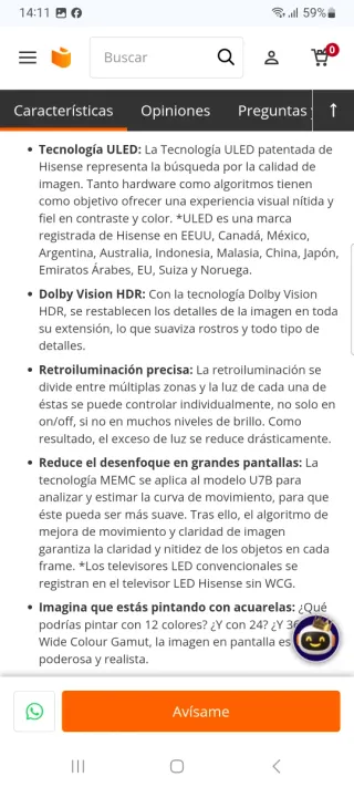 Smart TV Hisense 55" 4k ULTRA HD.