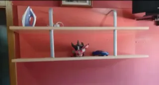 Estantería doble madera y metal