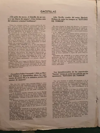 Estudio de Terror -Cartel Película Sherlock Holmes