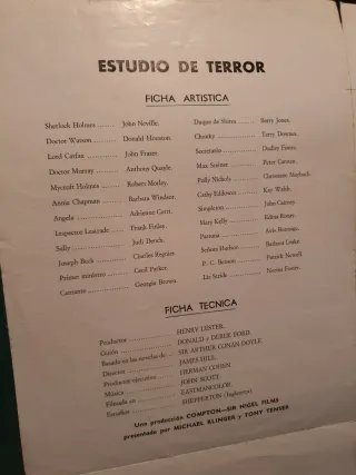 Estudio de Terror -Cartel Película Sherlock Holmes