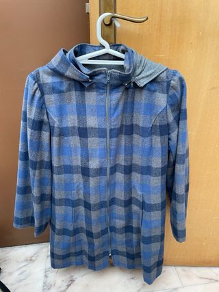 Chaqueta 3/4 cuadros mujer