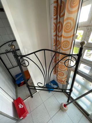 Cabecero forja 90cm negro y dorado