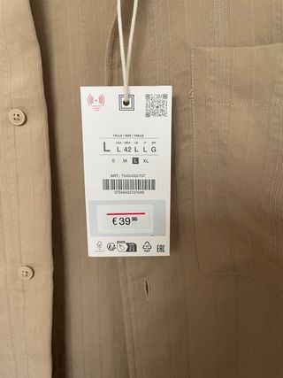 Camisa Zara Hombre Talla L Nueva