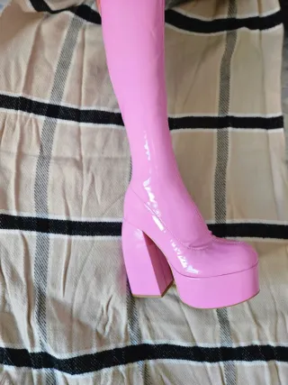 Botas plataforma rosas