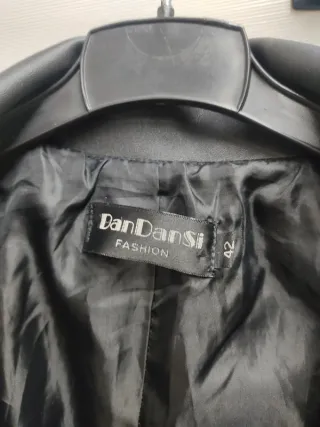 Chaqueta cuero larga cinturón Talla 42