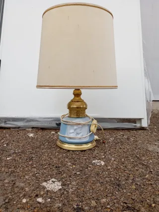 Juego 2 lámparas azul y dorada