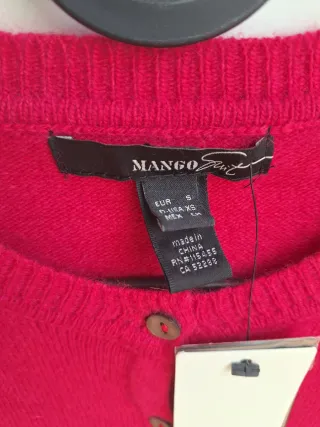 Cardigan Mango Rosa fucsia, Talla S.