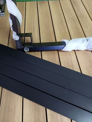 Chicreat Mesa de aluminio sin cristal para jardín