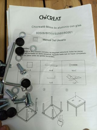 Chicreat Mesa de aluminio sin cristal para jardín