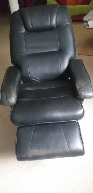 Sillón masaje piel sintética negro