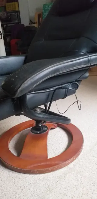 Sillón masaje piel sintética negro