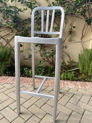 Sillas de barra metálicas plateadas (3 uds)