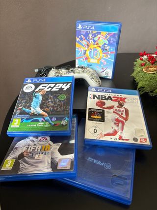 PS4 (PlayStation 4) Negra + Mando 1 TB con 5 juego