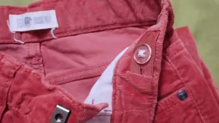 Pantalón pana niño rojo anaranjado. 6/7. Ajustable