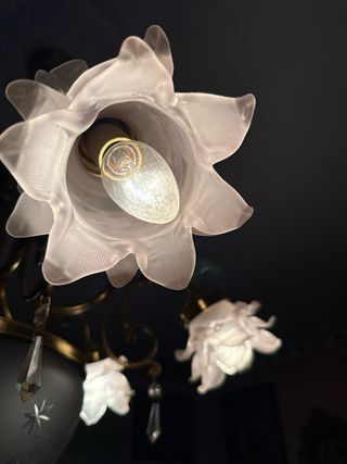 Lámpara Techo Clásica Dorada Tulipanes