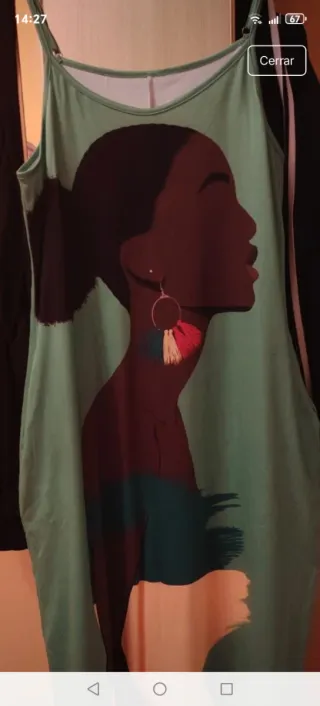 Vestido largo estampado mujer