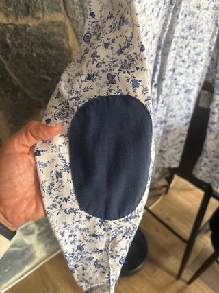 Camisa Zara Estampada Azul y Blanca
