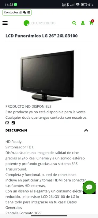 TV LG 26" HD Ready