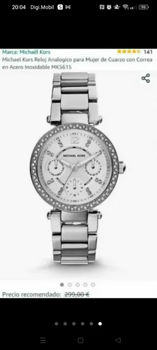 Reloj Michael Kors Plata acero plateado circonitas
